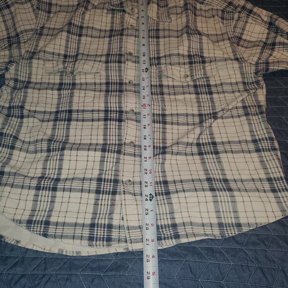 Supplies by Unionbay Men's Size L Cotton Lightweight Shacket Blue Cream Pockets - Picture 8 of 10